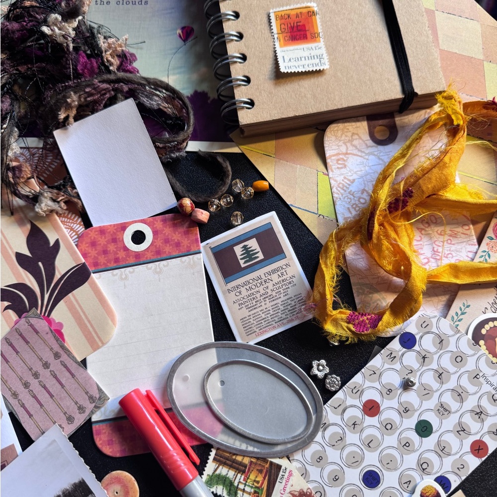 Junk journal supplies giving Boho, farmer market at sunset vibes, 80+ pieces! - Picture 5 of 5